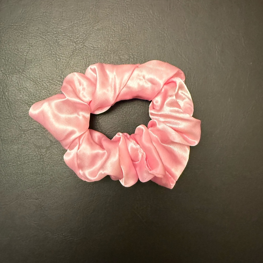 Satiny Pink Scrunchie - Picture 2 of 2